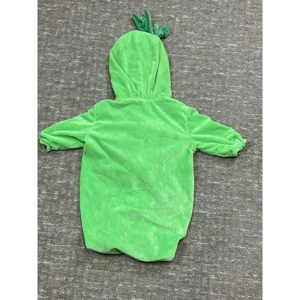 Infant Pea Pod Costume Hooded Complete Outfit Green Unisex Halloween